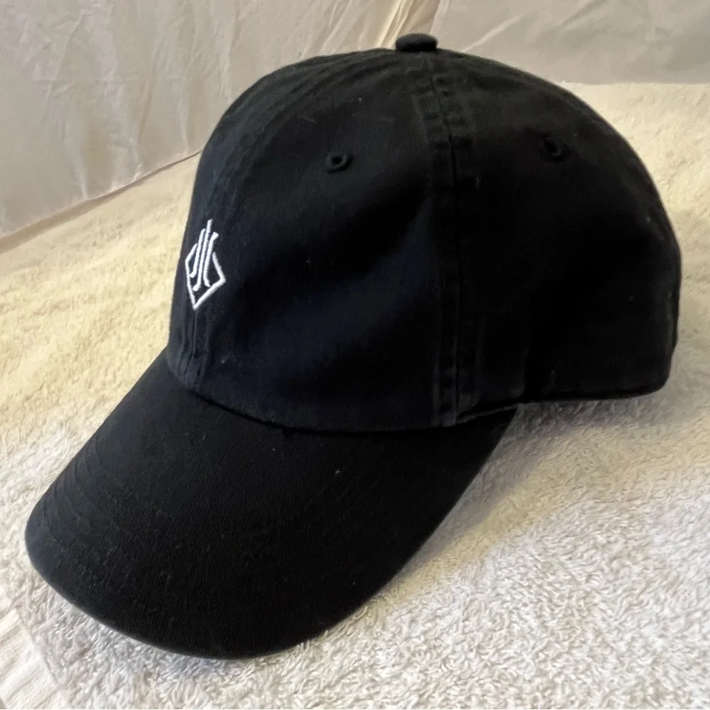 Black Baseball Cap with White Logo